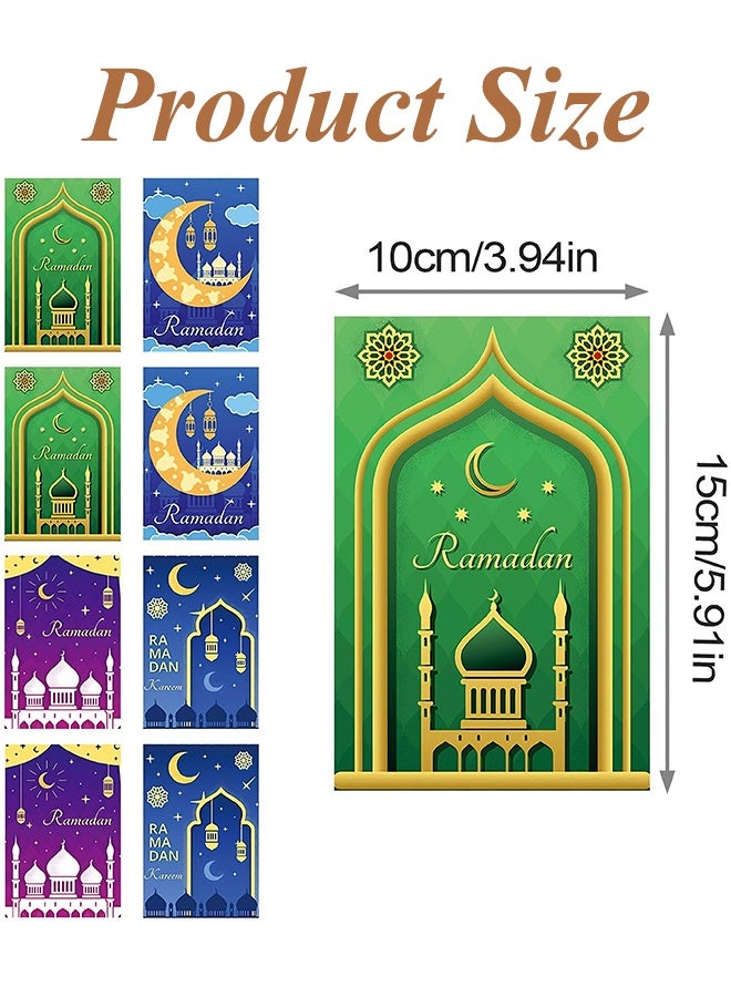 8 PCS Ramadan Greeting Card, Eid Greeting Card, Holiday Greeting Cards, Moon and Star Card, Festival Greeting Card, Holiday Cards, Letter Greeting Card, Festival Card, Family Greeting Card - Image 5